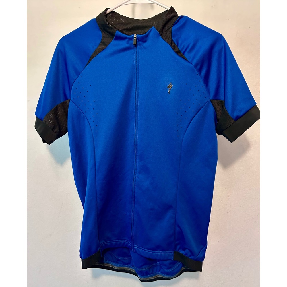 Specialized Mens Blue Full Zip Cycling Jersey Large Short Sleeve Bike Shirt